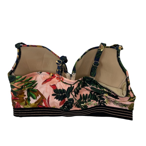Cacique Swim Havana Tropical Peach Bikini Top Underwire Size 38F Multicolor - Picture 2 of 13